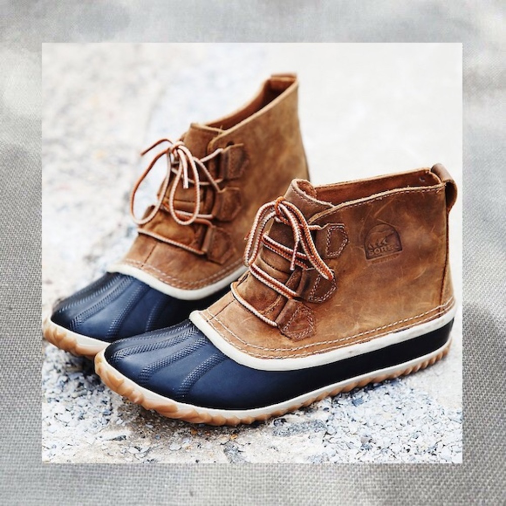 SOREL out n about waterproof leather duck boot